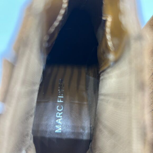 Marc Fisher Boot Maree Brown Suede Leather Ankle Heeled Bootie Western Size 7 M - Picture 9 of 10